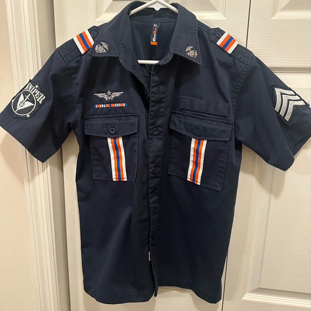Raw Blue Military Inspired XL men’s button down shirt.
